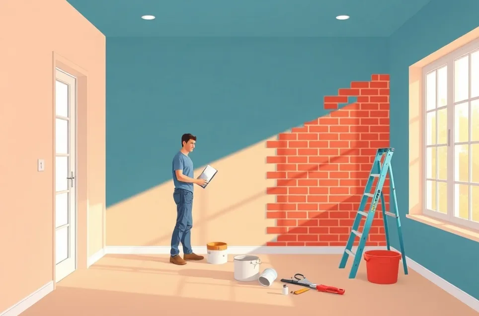 Intérieur rénové après travaux de peinture à Nœux-les-Mines